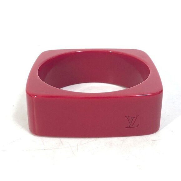 Authentic LOUIS VUITTON Accessories Square LV logo 3-piece set Bracelet Bangle P - Picture 7 of 11